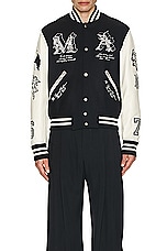 Amiri MA Angel Varsity Jacket in Black, view 6, click to view large image.