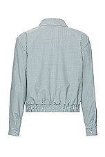Amiri Reversible Micro Check Blouson in Seagrass, view 3, click to view large image.