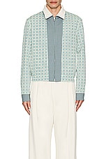 Amiri Reversible Micro Check Blouson in Seagrass, view 5, click to view large image.