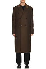 Amiri DB Overcoat in Dark Brown, view 4, click to view large image.