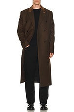 Amiri DB Overcoat in Dark Brown, view 5, click to view large image.