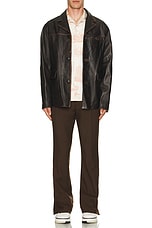 Amiri Tumbled Leather SB Jacket in Dark Brown, view 5, click to view large image.