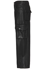 Amiri Wax M65 Baggy Cargo in Black OD, view 3, click to view large image.