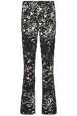 Amiri Paint Splatter Flare Jeans in Black, view 1, click to view large image.