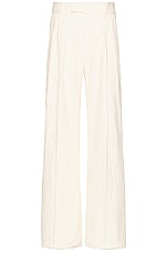 Amiri Ribbed Double Pleat Pant in White, view 1, click to view large image.
