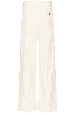 Amiri Ribbed Double Pleat Pant in White, view 2, click to view large image.