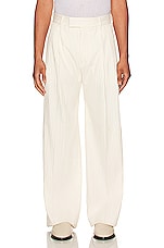Amiri Ribbed Double Pleat Pant in White, view 3, click to view large image.