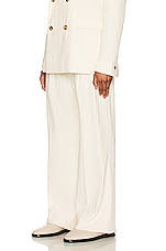 Amiri Ribbed Double Pleat Pant in White, view 4, click to view large image.