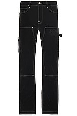 Amiri Flocked Carpenter Pant in Black, view 1, click to view large image.