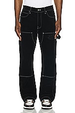 Amiri Flocked Carpenter Pant in Black, view 5, click to view large image.