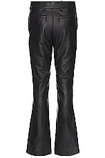 Amiri Leather Kick Flare Pant in Black, view 2, click to view large image.