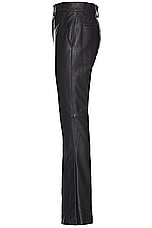 Amiri Leather Kick Flare Pant in Black, view 3, click to view large image.