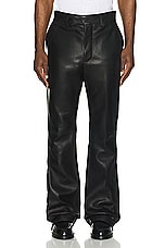 Amiri Leather Kick Flare Pant in Black, view 4, click to view large image.