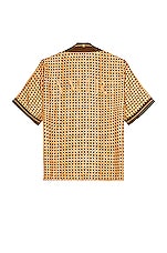 Amiri Weave Bowling Shirt in Brown, view 2, click to view large image.