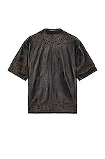Amiri Leather Bandana Shirt in Black, view 2, click to view large image.