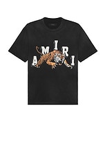 Amiri Vintage Tiger Tee in Black, view 1, click to view large image.