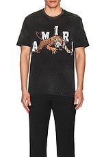 Amiri Vintage Tiger Tee in Black, view 3, click to view large image.