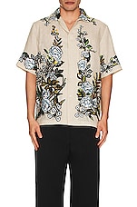 Amiri Floral Shirt in Alabaster, view 3, click to view large image.