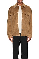Amiri Brushed Wool Dress Shirt in Camel, view 4, click to view large image.