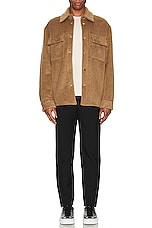 Amiri Brushed Wool Dress Shirt in Camel, view 5, click to view large image.