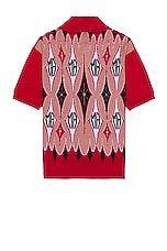 Amiri Argyle Jacquard Polo in Red, view 2, click to view large image.