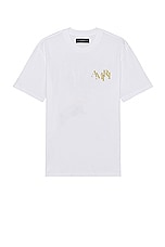 Amiri Champagne Tee in White, view 2, click to view large image.