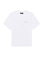 Amiri Lanesplitters Tee in White, view 2, click to view large image.