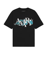 Amiri Dragon Tee in Black, view 1, click to view large image.