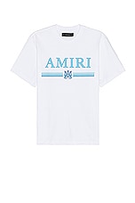 Amiri Bar Tee in White, view 1, click to view large image.