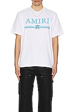 Amiri Bar Tee in White, view 3, click to view large image.