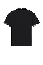Amiri Arts District Pique Polo in Black, view 2, click to view large image.
