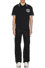 Amiri Arts District Pique Polo in Black, view 5, click to view large image.
