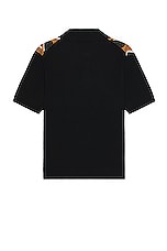 Amiri Repeat Short Sleeve Polo in Black, view 2, click to view large image.