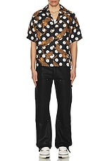 Amiri Leopard Polka Dots Bowling Shirt in Black, view 4, click to view large image.