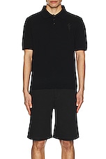 Amiri Stack Short Sleeve Polo in Black, view 4, click to view large image.