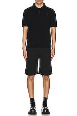 Amiri Stack Short Sleeve Polo in Black, view 5, click to view large image.