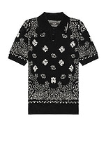 Amiri Bandana Short Sleeve Polo in Black, view 1, click to view large image.