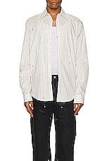 Amiri Stack Pinstripe Shirt in White, view 4, click to view large image.