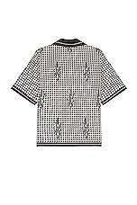 Amiri Houndstooth Poplin Shirt in Black, view 2, click to view large image.