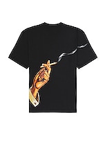 Amiri Smoke Tee in Black, view 1, click to view large image.