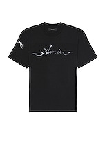 Amiri Smoke Tee in Black, view 2, click to view large image.