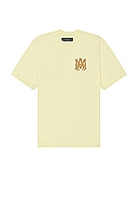 Amiri MA Logo Tee in French Vanilla, view 2, click to view large image.