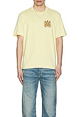 Amiri MA Logo Tee in French Vanilla, view 3, click to view large image.