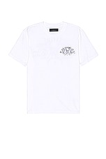 Amiri Cherub Text Tee in White, view 2, click to view large image.