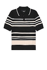 Amiri Striped Polo in Black, view 1, click to view large image.