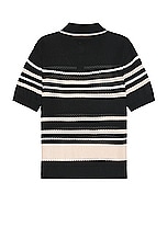Amiri Striped Polo in Black, view 2, click to view large image.