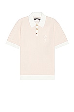 Amiri Waffle Stitch Polo in Cork, view 1, click to view large image.