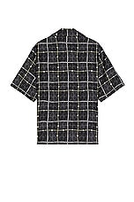 Amiri Charm Check Bowling Shirt in Black, view 2, click to view large image.