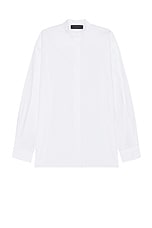 Amiri Tab Collar Poplin Shirt in White, view 1, click to view large image.