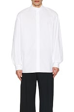 Amiri Tab Collar Poplin Shirt in White, view 4, click to view large image.